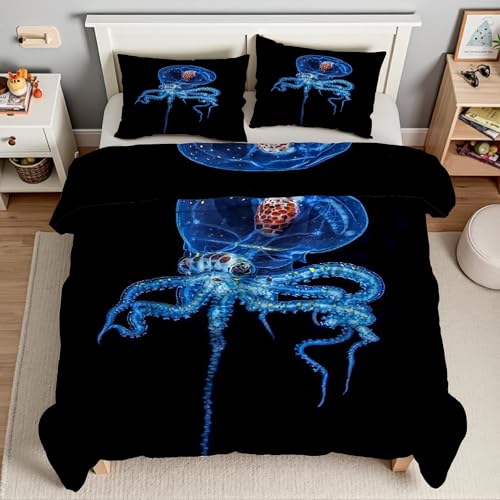 Housse de couette pieuvre en microfibre douce avec fermeture éclair
