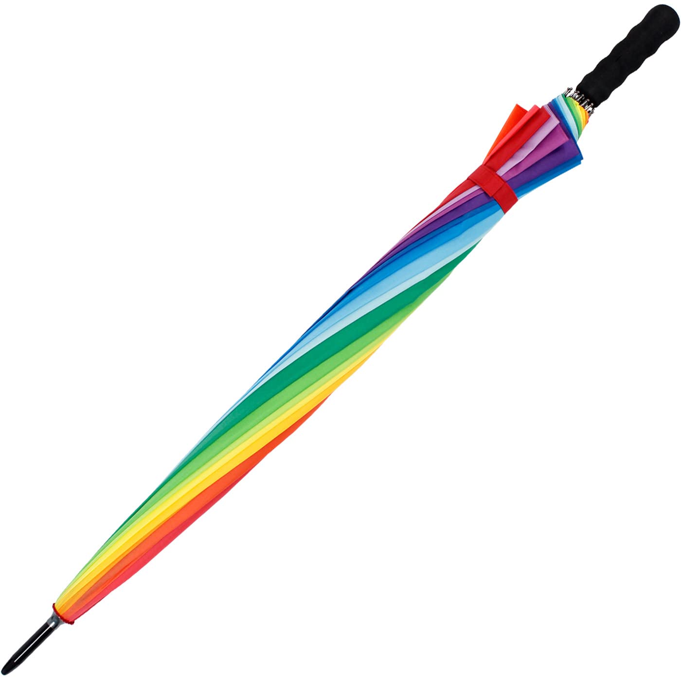 iX-brella Regenschirm XXL Regenbogen 129 cm Fiberglas, leicht, bunt, groß mit Softgriff