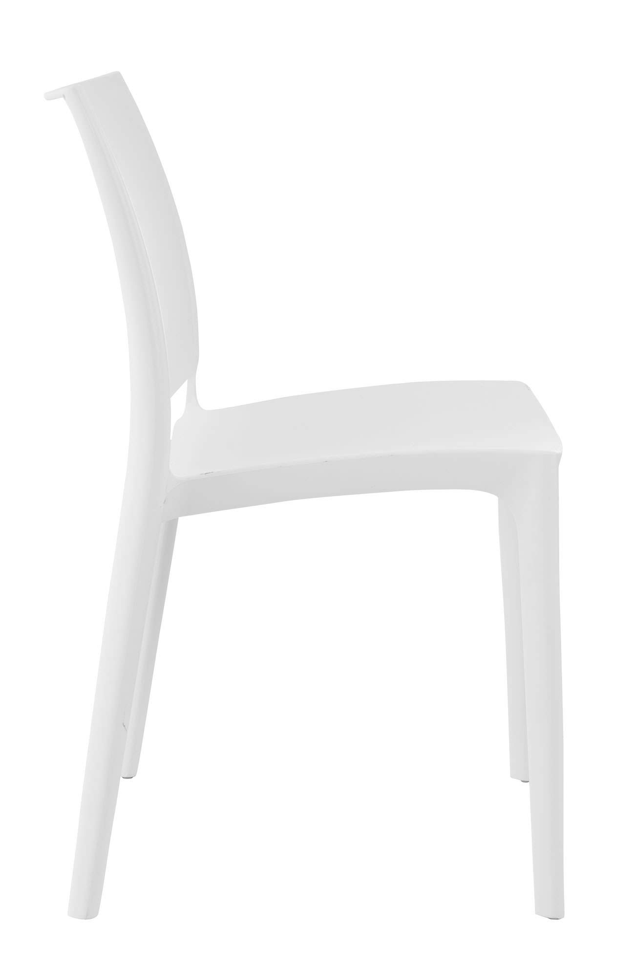 CLP Set De 2 Sillas Apilables Maya para Exterior Interior I Sillas para El Jardín Impermeables De Plástico con Respaldo, Color:Blanco