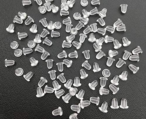 1220pcs Earring Backs, Silicone Earring Backing Rubber Screw on Earring Back for Droopy Ears, Clear Ear Safety Back Pads for Fish Hook Wire Earrings Jewelry Making (610 Pairs)