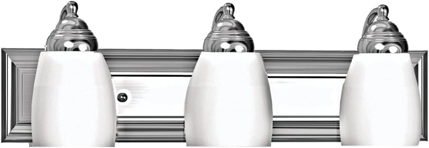 Marquis Lighting 1603-0-SCH Wall Vanity with Satin Opal Glass Shades, Satin Chrome