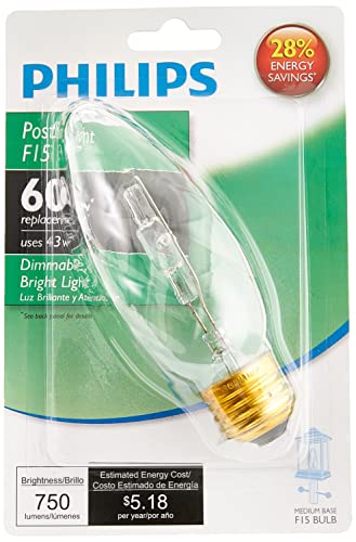 Philips 60-Watt Equivalent F15 Halogen Post Light Bulb, 4-Pack, White #TOP2