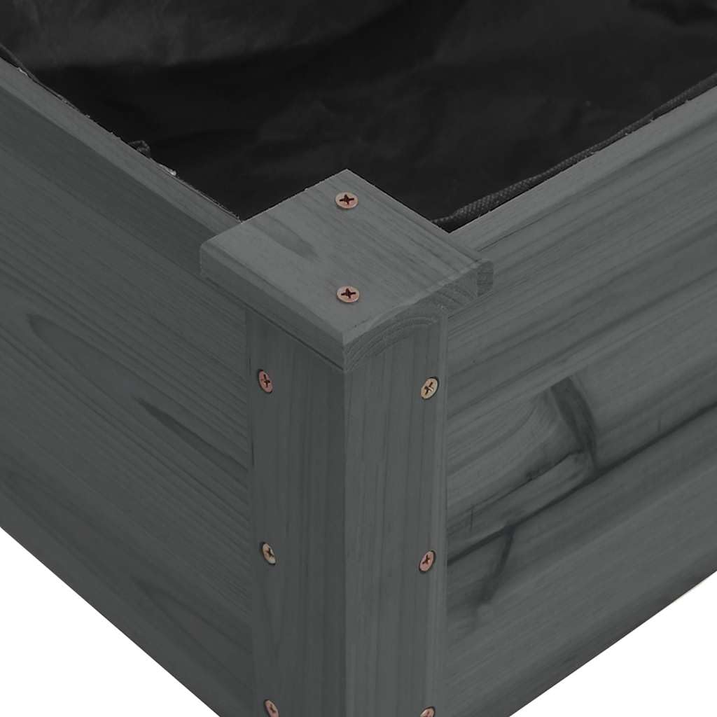 vidaXL Jardinera arriate Forro Madera Maciza Abeto marrón 120x120x25cm, Jardinera de Verduras, arriate de Madera Maciza, macetero de Hierbas