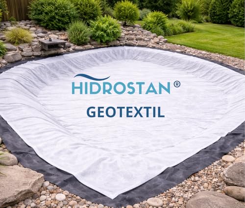 Hidrostan - Geotextil 200g/m2 | Ideal para estanques| Protección Malas Hierbas |Alta Resistencia| Fácil Instalación | Flexible (1,80m x 2m)