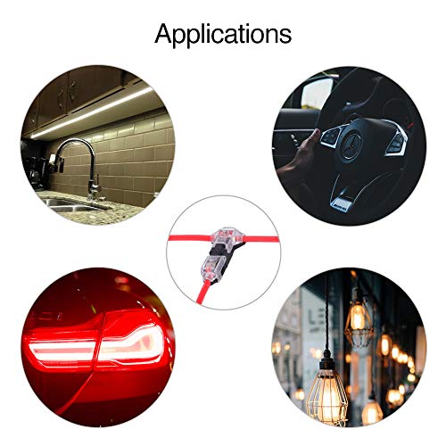 Low Voltage Wire Splice Connectors - Pack Of 12 Quick Solderless T Tap Connector 1 Pin,Rock Solid Connector For 24-20 Awg Cable For Vehicle/Audio/Video/Lighting And Automotive Uses #TOP6