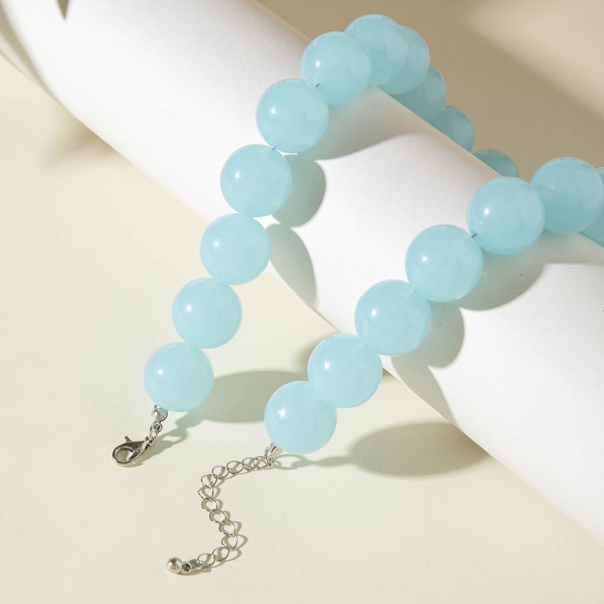 KZL Colorful Acrylic Round Beaded Choker Necklaces Bohemian Candy Color Chunky Resin Beads Necklace for Women Statement Costume Party Jewelry - Image 3