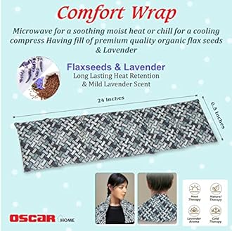 Oscar Home Microwavable Heating Pad for Menstrual Pain Relief, Moist Heat for Cramps, Muscles, Joints, Back, Neck and Shoulders, Heat Compress Pillow, Hot and Cold Therapy (Design 1)