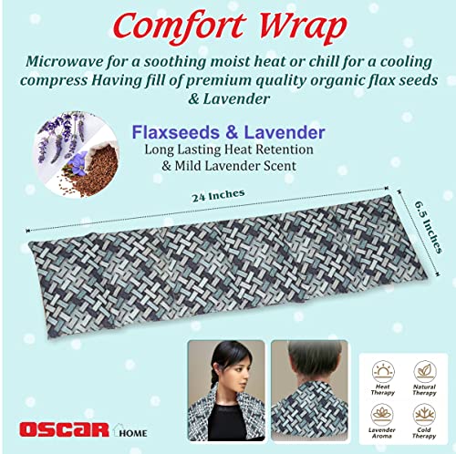 Oscar Home Microwavable Heating Pad for Menstrual Pain Relief, Moist Heat for Cramps, Muscles, Joints, Back, Neck and Shoulders, Heat Compress Pillow, Hot and Cold Therapy (Design 1)