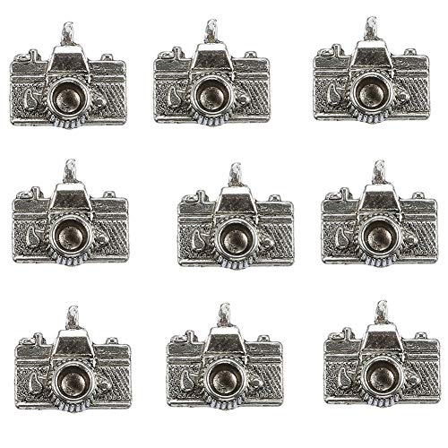 50pcs Antique Silver Camera Charms Pendant for Necklace Bracelet DIY Jewelry Making Accessories