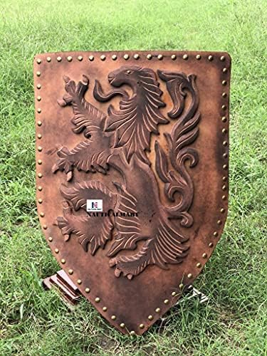 Nautical-Mart Lion Wooden Medieval Shield for Re-Enactment Halloween Costume or Display