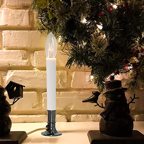 Sunsgne Electric Christmas Window Candles With Nickel Plated Base, Electric Window Candle Lamp Lights Plug In Christmas Candle Lamp With 7 Watts C26 Light Bulbs, Turn On/Off Switch (Pack Of 4) #TOP3