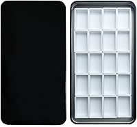 Vista 24 de FCLUB Paleta de acuarela vacía, 20 pozos con tiras magnéticas y ligera, paleta de acuarela de metal, soporte para pintura, paleta de pintura