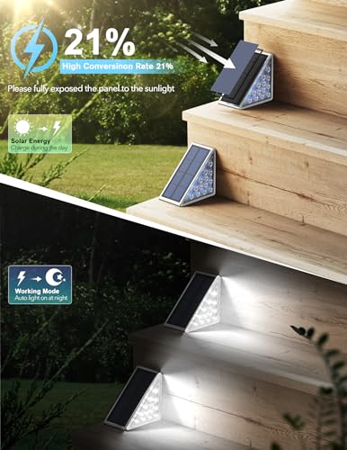 Image of AUDLES LED Solar Step Lights for Stairs, Deck, Yard, Patio, Garden, Walkways, Front Door, Pathway, Driveway, Porch - IP67 Decoration Lights 6PK