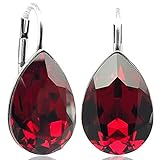 Ohrringe von NOBEL SCHMUCK Ohrringe mit Kristallen von Swarovski® Rot Silber NOBEL SCHMUCK