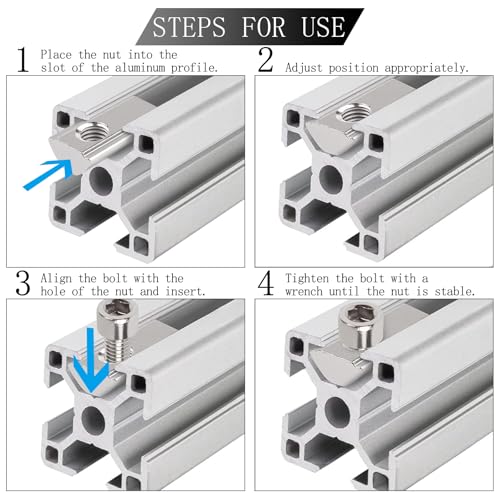 xiaoxiaozhijia 30 Stück 20-Serie Nutenstein M5,Gleitmutter mit Federkugel,Europäische M5 Gewinde Mutter Nut 6 für Aluprofil