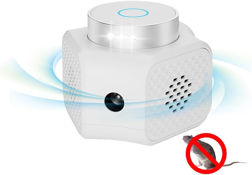 DrShark Mice Repellent Indoor Ultrasonic Pest Repeller Indoor Rat Repellent for House Mice Rodent Repellent Ultrasonic Plug in Electronic Plug in Ultrasonic for Home Garage Office - 360° Coverage