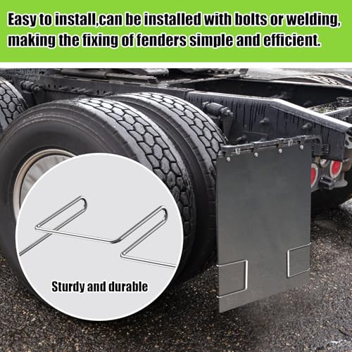 Image of Anti Sail Mud Flap Bracket, Mudflap Anti Sail Brackets, Anti Sail Bracket for Mud Flaps, 26 x 21 Inch Stainless Anti Sail Mud Flap Bracket, Bolt or Weld on to Truck or Trailer (2Pcs)