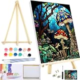 Meothan Framed Paint by Numbers Kits for Adults 12x16in with Wooden Easel