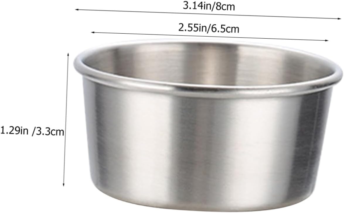 4pcs Stainless Steel Condiment Dish Dipping Sauce Dish Restaurant Condiment Cup Sauce for Party Sushi Soy Dipping Bowls