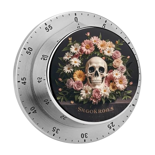 Mechanical Kitchen Timer with Magnetic Backing Bonsai Tree Sugar Skull Printed Waterproof Christmas...