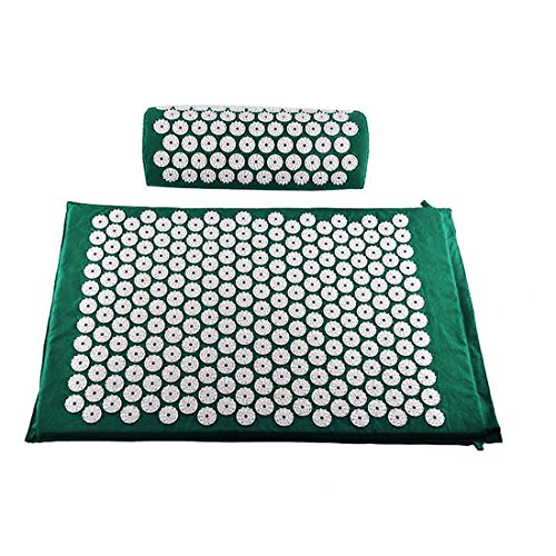 Suyi Ensemble d'acupression Tapis de massage et oreiller Lit de clous Matelas de lit de yoga pour soulagement de la douleur Soulage le stress Coucou et le bien-être du cou