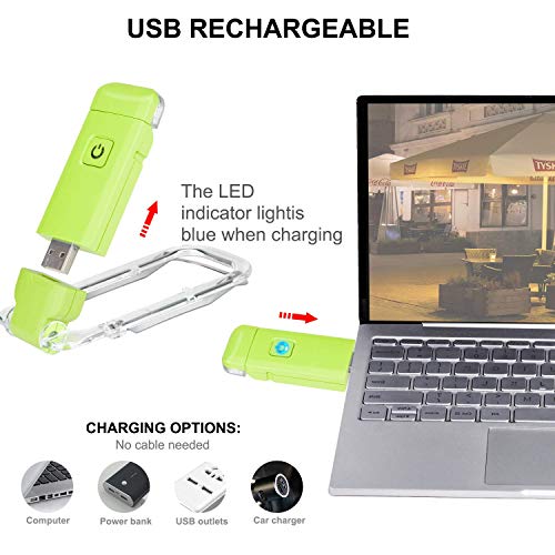Image of Rechargeable Book Reading Light for Kids,Clip on LED Book Lights in Bed,Portable Bookmark Lights with Brightness Adjustable for Eye-Protection,Warm White and Amber LEDs Nightlight for Bookwarms