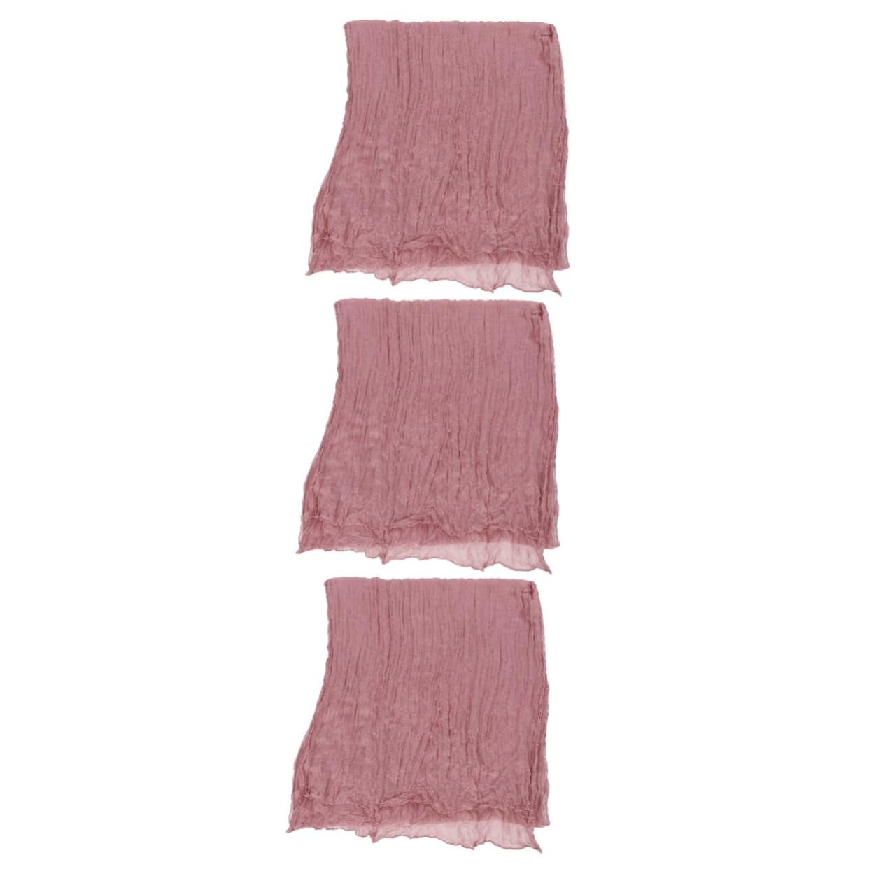Chemin de table mousseline gris rose lot de 3 pièces pour table de mariage boho