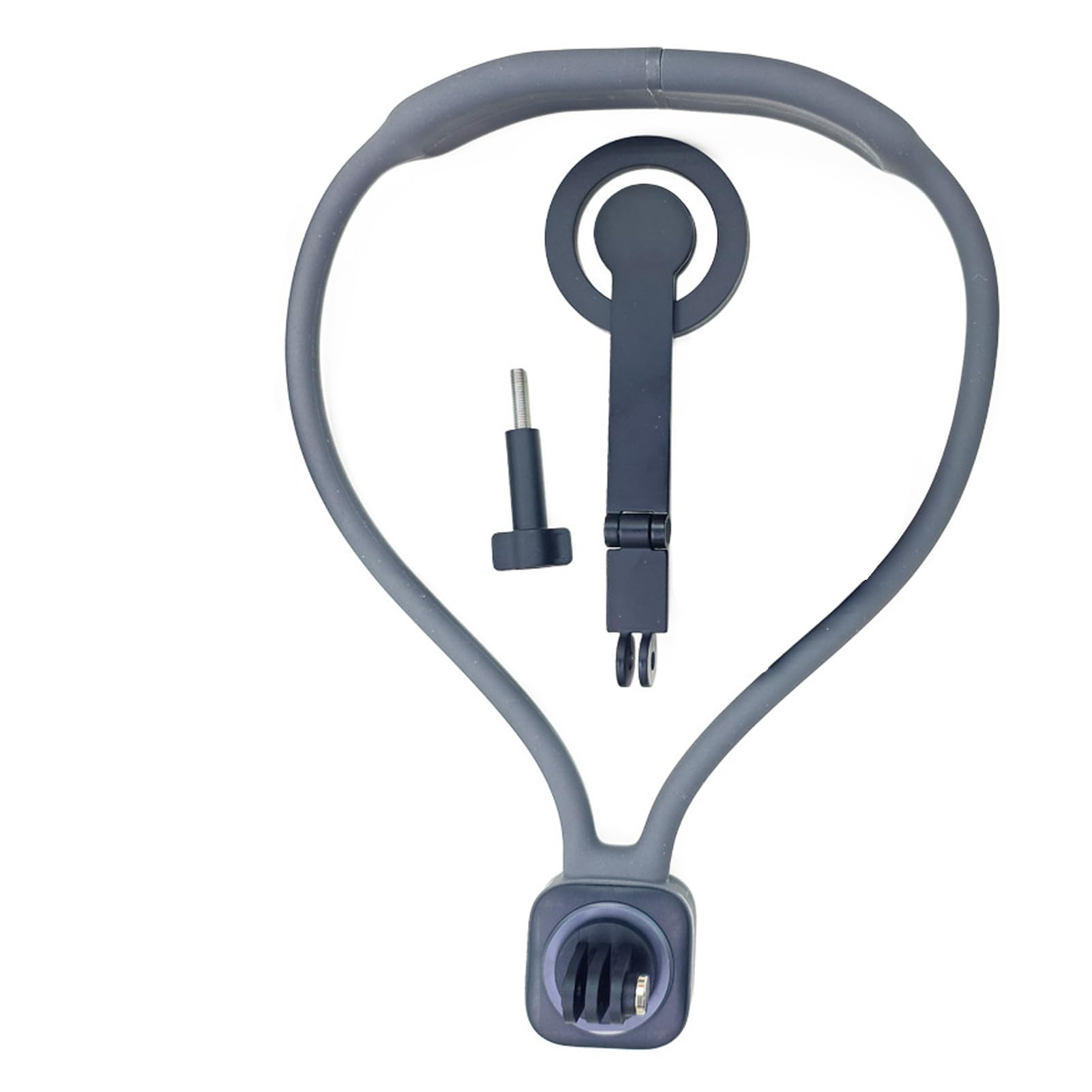 Asixxsix Supporto Magnetico per Collo Telefono, 16 Magneti N52 con Pulsante | Supporto da collo a mani libere per smartphone, action camera, collo di cigno regolabile a 180°, comodo cinturino in silicone