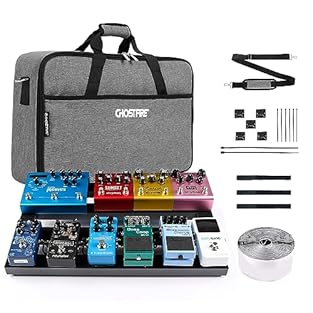 【Product Specifications】 The Ghost Fire S series effects pedal board is made of ultra-lightweight aluminum alloy material, weighing only 1.76 ib, with dimensions of 19.8''x11.5'', and can hold 8-10 effects pedals, with a huge space at the bottom. 【St...