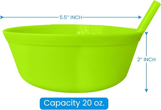وعاء الحبوب مع القش للأطفال - بلاستيك، خزنة لغسالة الأطباق، Bpa Free - قش مدمج للأطفال الصغار والفتيان