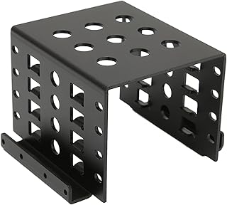 GOWENIC 2.5in Hard Drive Storage Bracket, 2.5 Inch Aluminium Alloy Hollow HDD Mounting Rack, 2.5 Inch to 3.5 Inch Solid State Drive Built in Expansion for 2.5in IDE HDD SSD(Black)