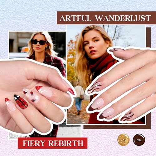 Image of Beetles Gel Nail Polish Kit with U V Light -54 Pcs Gel Nail Kit Four Seasons Glow 32 Colors Set with Base Matte & Glossy Top Coat Soak Off Home Salon Nails DIY Manicure Gifts for Women