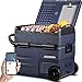 BODEGA Glacière à compresseur 55L, frigo pour voiture, 12 V/24V et 100-240 V pour voiture, camion, bateau, camping-car, -20℃ à 20℃, Double Zone, Contrôle de l'application