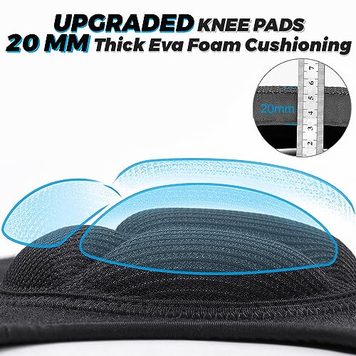 Monbessi Knee Pads for Men/Women, 20MM Thick Foam Work Knee Pads for Garden Construction, Cleaning (Black) - Image 3