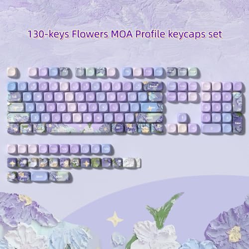 Image of dagaladoo PBT Keyboard keycaps Set,Purple moa keycaps,Violet Theme