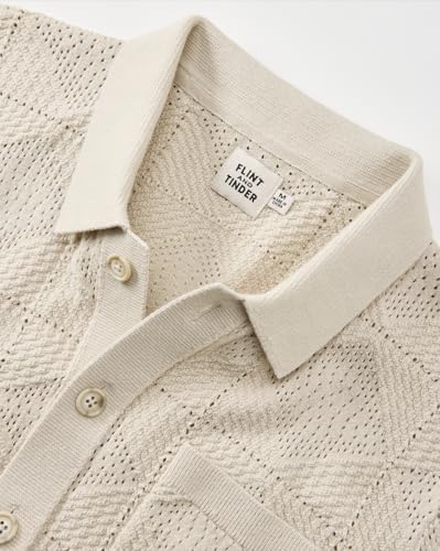 Huckberry Flint and Tinder Textured Button-Up Sweater Polo, Mens Shirt3