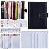 A6 Cash Envelope Budget Binder - Money Budget Wallet w/ 12Pcs Clear Envelopes, Expense Tracker Sheet...