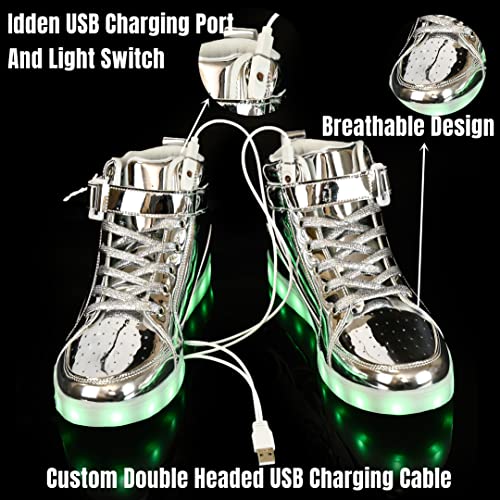 Image of IGxx LED Light Up Shoes for Men USB Recharging High Top LED Sneakers Women Kids