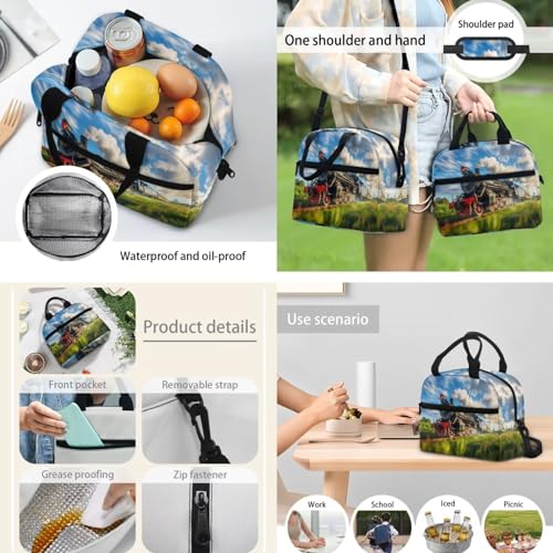 3 Pcs Backpack for School, Kids Backpack for Girls Train and Cloud Print with Lunch Box Pencil Case Set for Teen Girls Elementary Primary Middle High College3