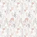 SOON AFTER Floral Wallpaper Peel and Stick Pink Contact Paper Vintage Flowers Wall Paper Vinyl Self-Adhesive Removable Waterproof Wallpaper for Bedroom Bathroom Furniture Cabinets 17.3"x120"