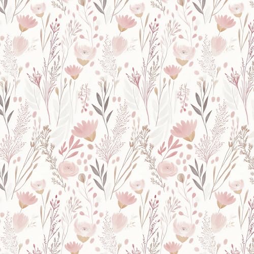 SOON AFTER Floral Wallpaper Peel and Stick Pink Contact Paper A Set of 17.3"x480" Vintage Flowers Wall Paper Vinyl Self-Adhesive Removable Waterproof Wallpaper for Bedroom Bathroom Furniture Cabinets by SOON AFTER - Used condition - US$19.00
