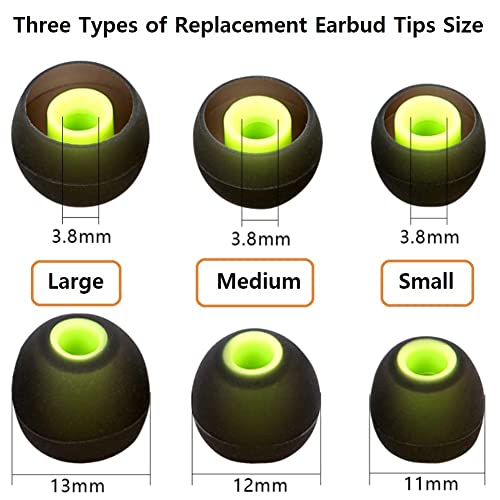 Image of Earbud Tips Replacement Earbud Tips Ear Bud Replacement Pieces Silicone Soft and Comfortable Fit for Inner Hole from 3.8mm - 5.1mm Earphones 9 Pairs S /M /L