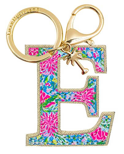 Lilly Pulitzer Leatherette Initial Keychain, Letter Bag Charm For Women, Bunny Business (E) #TOP8
