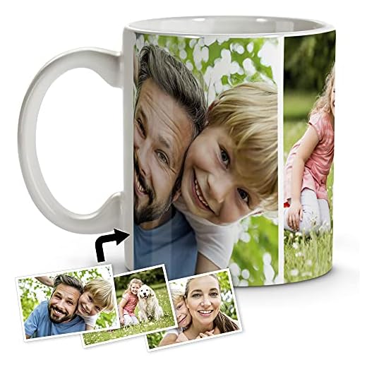 LolaPix Tazas con Foto. Tazas Personalizadas. Tazas Desayuno Originales. Taza de cerámica. Regalos Personalizados. hasta 4 Fotos. Taza Blanca. 3 Fotos