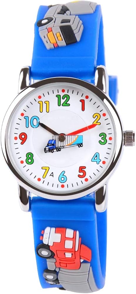 Venhoo Relojes para niños, reloj de pulsera de silicona impermeable con dibujos animados 3D, regalos para niños de 3 a 10 años