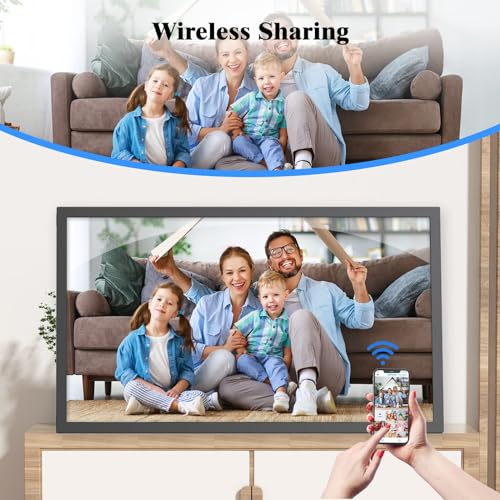 Digitaler Bilderrahmen groß von FULLJA mit 21,5 Zoll FHD-Display