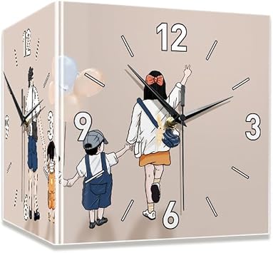 DUYHBAWRS-324 Living Room Corner Sided Wall Clock No Punch Silent Clock Wall Light Painting Corner Glow Clock40 * 40 * 40cm