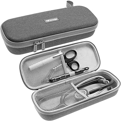 ButterFox Semi Hard Stethoscope Carry Case, fits 3M Littmann Stethoscope and Other Accessories (Grey)