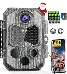 CamZeste Fototrappola WIFI 4K 84MP con Scheda SD 32GB e 8 batterie AA Fotocamera Velocità di Trigger 0,1s, Sensore di Movimento 130°, Fototrappole Caccia Visione Notturna Impermeabile IP67
