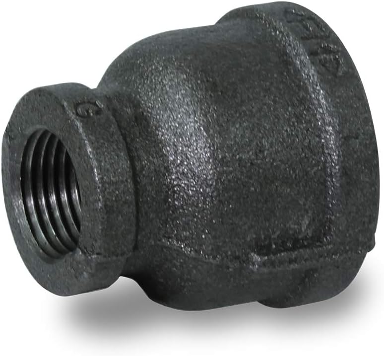 SUPPLY GIANT CNSD3004 1 X 1/2" Black Malleable Iron Reducing Coupling, 1 in. x 1/2